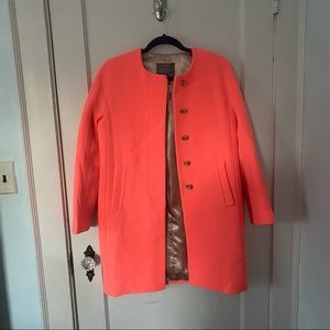 J.Crew Neon pink/orange peacoat